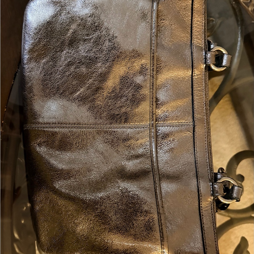 Coach Gallery Metallic Bronze Signature Lurex Tote - Picture 10 of 14